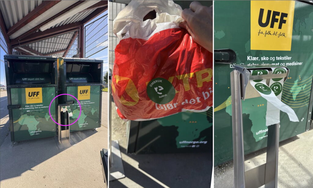 Endring i merking av poser, ved innlevering av klær og tekstiler